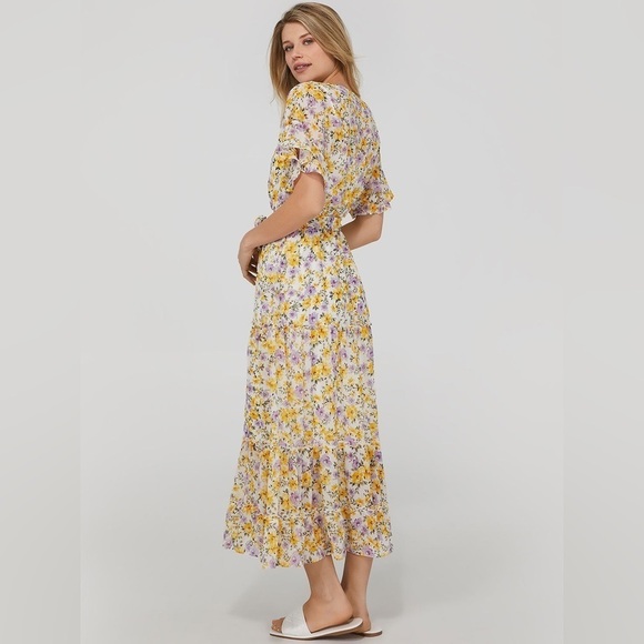 Fluttered  sleeve belted maxi dress - Picture 4 of 7